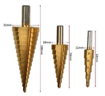 d cat: Набор ступенчатых сверл по металлу (типа «ёлочка») - — 2