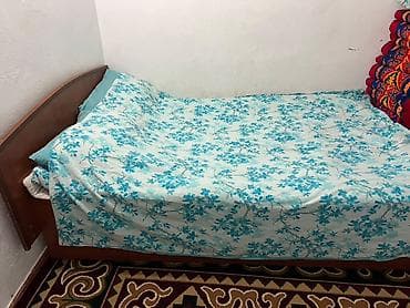 sofa bed: Односпальная кровать, Б/у, Каркас без матраса, длина - 195 см — 2