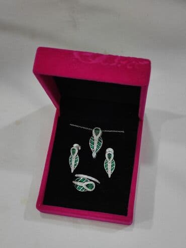 эксклюзивные свадебные пригласительные: Набор украшений, Проба 925, Женские, Новый — 2