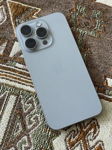 номера для телефона: IPhone 15 Pro, Б/у, 128 ГБ, Natural Titanium, Защитное стекло, Чехол, 88 % — 2