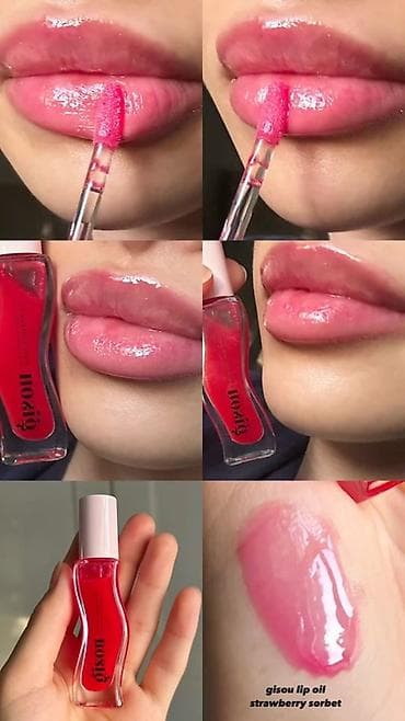 фрютирный масло: Gisou Lip Oil — оттенок Strawberry Sorbet Самое крутое масло для губ — 1