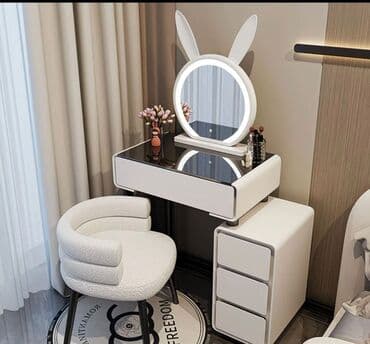 Туалетный столик, Новый, С подсветкой, цвет - Бежевый, Другой материал