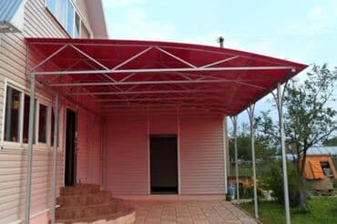 шкафы для одежды фото: Навес, Арочный, Металл, Поликарбонат, Установка — 4