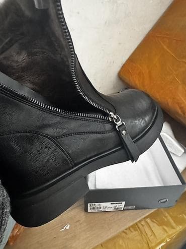 Ботинки и ботильоны: Женские зимние сапожки DAPHNE - Цвет: черный - Материал верха: кожа — 3