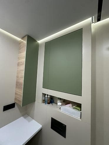 сиреневая кухонная мебель: Кухонный гарнитур, цвет - Зеленый, ДСП — 2