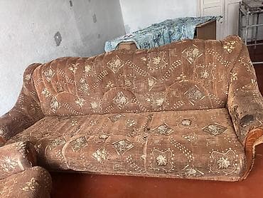 наклейки на мебельные ножки: Комплект мягкой мебели, Б/у, Самовывоз, цвет - Коричневый — 4