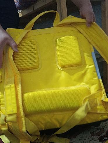 Жеке буюмдар: Терморюкзак курьера Яндекс Еда - Яркий жёлтый рюкзак с фирменной — 1