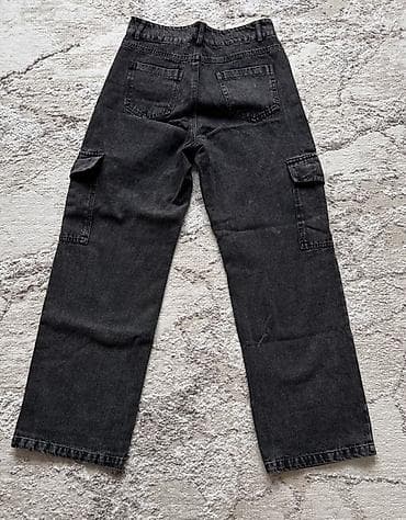 карго шорты: Джинсы-карго, темно-серый/угольный деним. - Прямой крой, средняя — 2