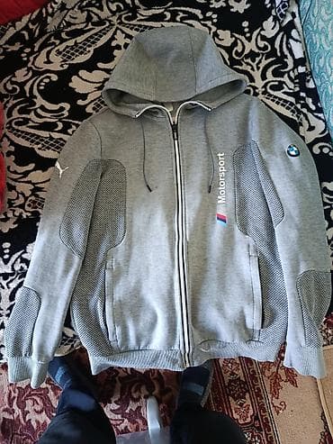 пума дождевик: Мужская толстовка, S, Puma, Б/у, цвет - Серый — 2