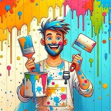 Покраска потолков, Покраска стен, Покраска наружных стен, На водной основе, Больше 6 лет опыта