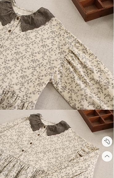 кружевные: Платье в винтажном стиле с цветочным принтом - Свободный силуэт миди — 5