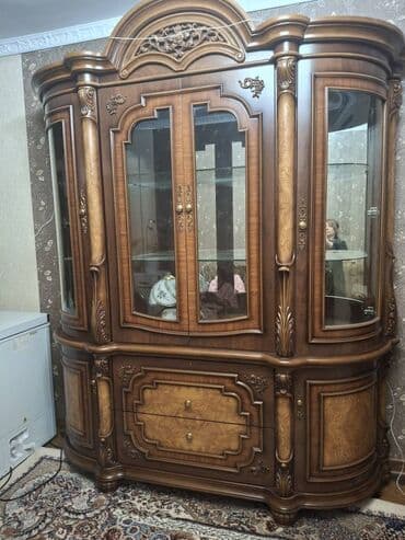 купить металлический шкаф для одежды бу: Гарнитур для зала, Б/у, Комод, МДФ, Самовывоз, цвет - Коричневый — 1