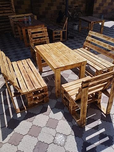 мебель из паллет: Стол и стул для кафе, Новый, Платная доставка, Самовывоз — 10