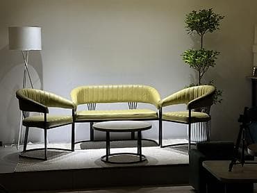 кофейные: Комплект мягкой мебели, цвет - Желтый — 3