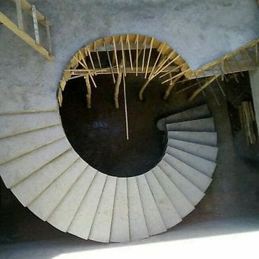 шкаф для дома и офиса: Бетонная лестница Для дома, Форма лестницы: Винтовая — 3
