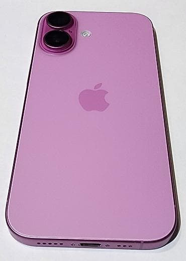 IPhone 16, Б/у, 128 ГБ, Розовый, Зарядное устройство, Чехол, Кабель, 92 %