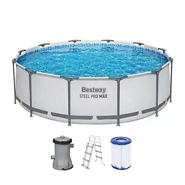 водный танк: Каркасный бассейн Bestway Steel Pro MAX (круглый) с комплектом — 1
