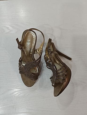 Босоножки, сандалии, шлепанцы: Босоножки, 36, Б/у, цвет - Золотой — 2