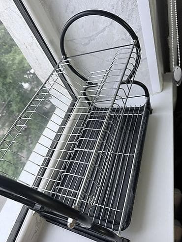 сушилка посуда: Сушилка, цвет - Серебристый, Б/у — 2