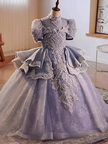 Жаш кыздардын көйнөктөрү: Балдар көйнөгү, түсү - Кызгылт көк, Жаңы — 2