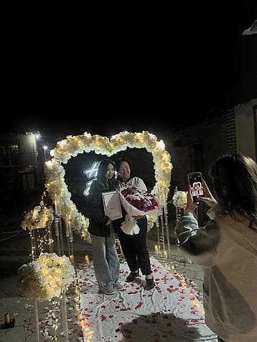 детские праздники: Декор для дня рождения на выезд: светящаяся фотозона с сердцем - — 3