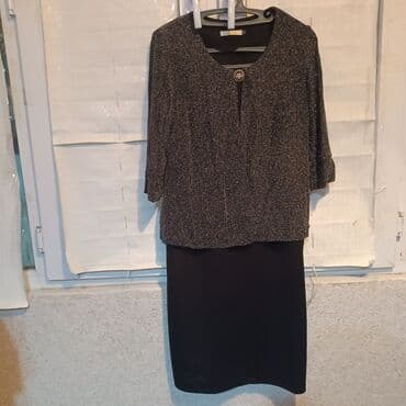 праздничные платья больших размеров: Вечернее платье, Короткая модель, Трикотаж, С рукавами, 5XL — 8