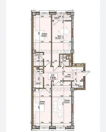 binar: 3 комнаты, 140 м², Элитка, 3 этаж, Готовая ПСО (под самоотделку) — 2
