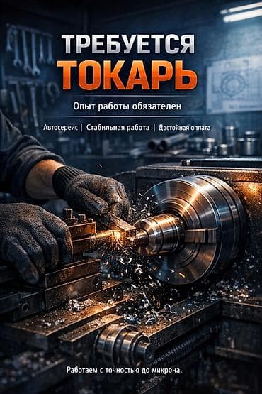 СТО, автобизнес: Требуется Токарь, Оплата: Еженедельно, Более 5 лет опыта — 1