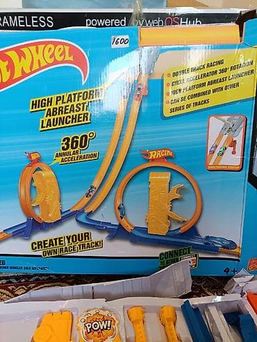 Детские аттракционы: Игровой набор трассы Hot Wheels: двойная гоночная трасса с петлями и — 7