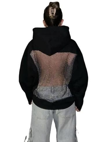 nike tech: Худи с прозрачной вставкой на спине - Цвет: черный - Крой: свободный — 1