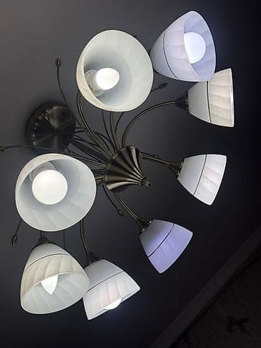 Потолочная люстра с 8 плафонами - Тип: потолочная, центральное