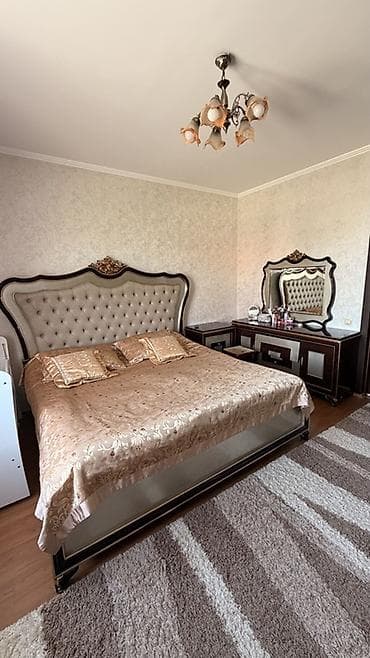 Спальный гарнитур, Двуспальная кровать, Дерево, цвет - Коричневый