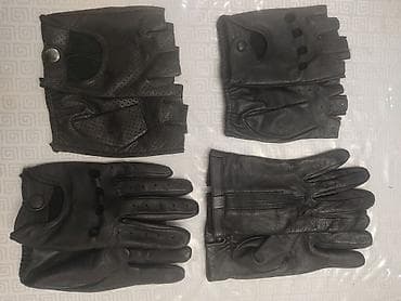 перчатки кожа: Перчатки, варежки, Унисекс, Б/у, цвет - Черный — 1