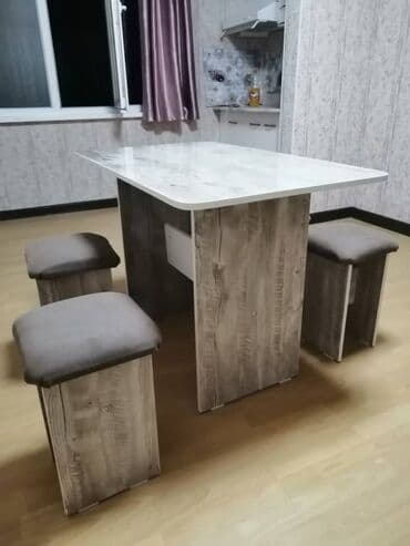 купить бу кухонный стол и стулья: Ашкана үстөлү жана отургуч, Жаңы — 2