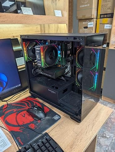 studio display: Компьютер, ядер - 12, ОЗУ 32 ГБ, Игровой, Б/у, AMD Ryzen 5, NVIDIA GeForce RTX 5060, SSD — 1