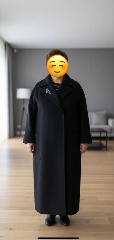 Пальто, Классика, Зима, Кашемир, По колено, XL