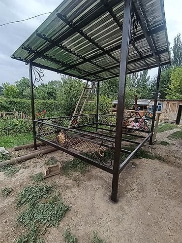 Садовые качели Металл, Со спинкой, С крышей — 4