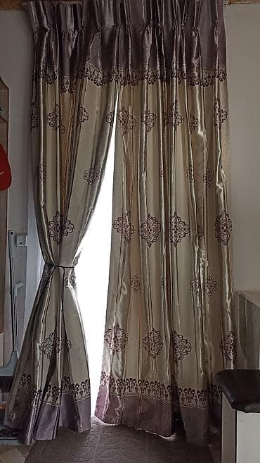 Текстиль: Портьера, Сатин, Жарык өткөрбөөчү, Даяр буюм, Конок бөлмөсү үчун — 1