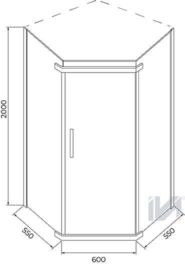 Смесители для раковин: Душевая кабина Треугольная, Размер: 88 x 88 см, Высота поддона: 217 см — 6