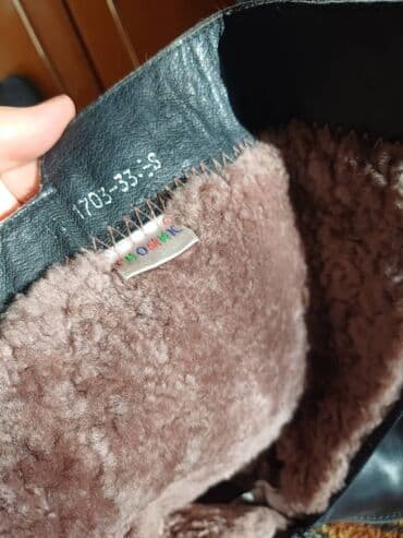 обувь для детей: Детские зимние сапоги, черные. - Материал верха: гладкая экокожа. - — 3