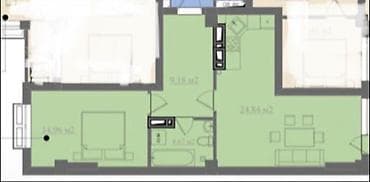 80: 2 комнаты, 60 м², Элитка, 6 этаж, Готовая ПСО (под самоотделку) — 3