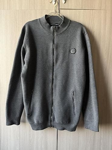 одежда полузамок: Мужская кофта/джемпер на молнии, темно‑серый цвет. - Прямой крой — 1