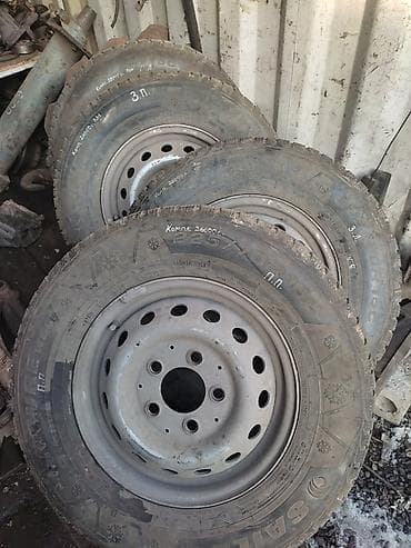 шины и диски на мерседес: Колеса в сборе R 15, Зима, Б/у, Комплект, Грузовики/Автобусы, Железные, отверстий - 5 — 5
