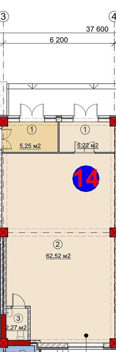 псо1: Продажа магазинов В жилом доме, 60 м², Готовая ПСО (под самоотделку), Отдельный вход, 1 этаж — 4