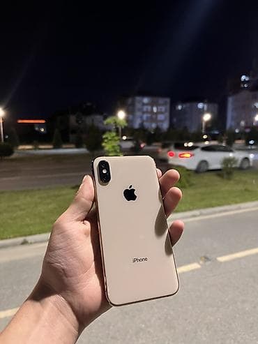 IPhone Xs, Б/у, 64 ГБ, Золотой, Чехол, 75 %