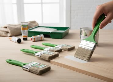 набор кличи: Набор малярных кистей с зеленой пластиковой ручкой. Кисти — 1