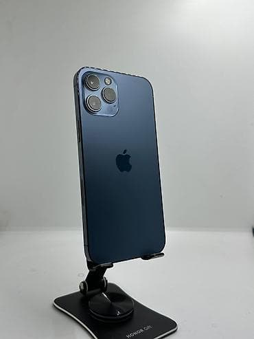 IPhone 12 Pro Max, Б/у, 128 ГБ, Синий, Защитное стекло, 77 %