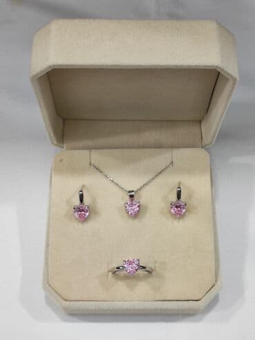 свадебное платье для высокой невесты: Серебряный Набор + Цепочка Сердечка Серебро 925 пробы Размеры — 8