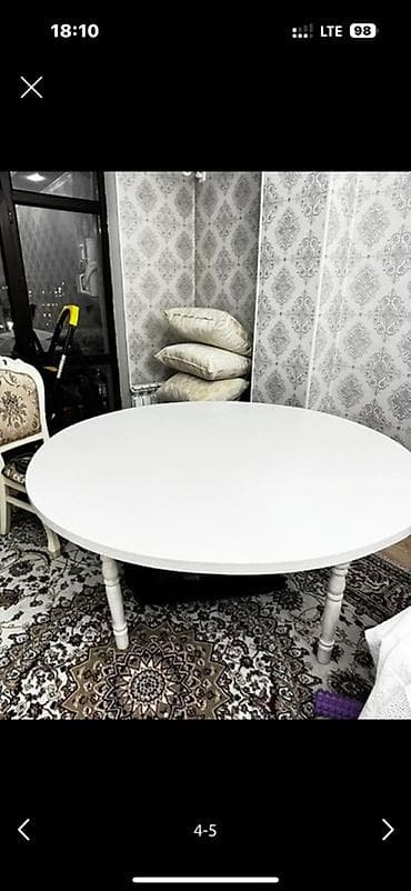 foldable table: Кухонный стол и стул, цвет - Белый — 2