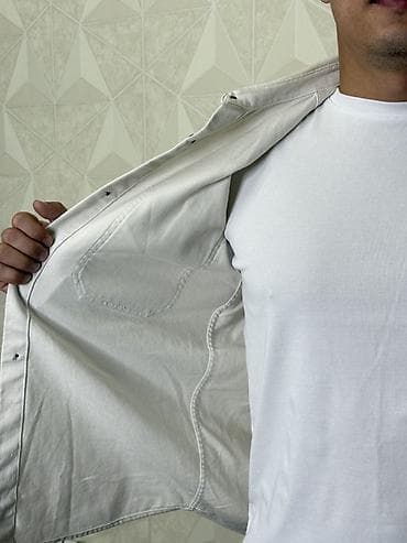 Куртки: Мужская рубашка, S, H&M, Б/у, цвет - Белый, Самовывоз, Платная доставка — 3